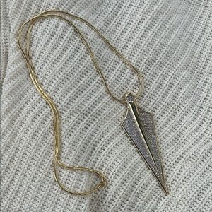 nOir Jewelry Gold/ Silver Onatah dagger Pendant Necklace (Rhodium) long